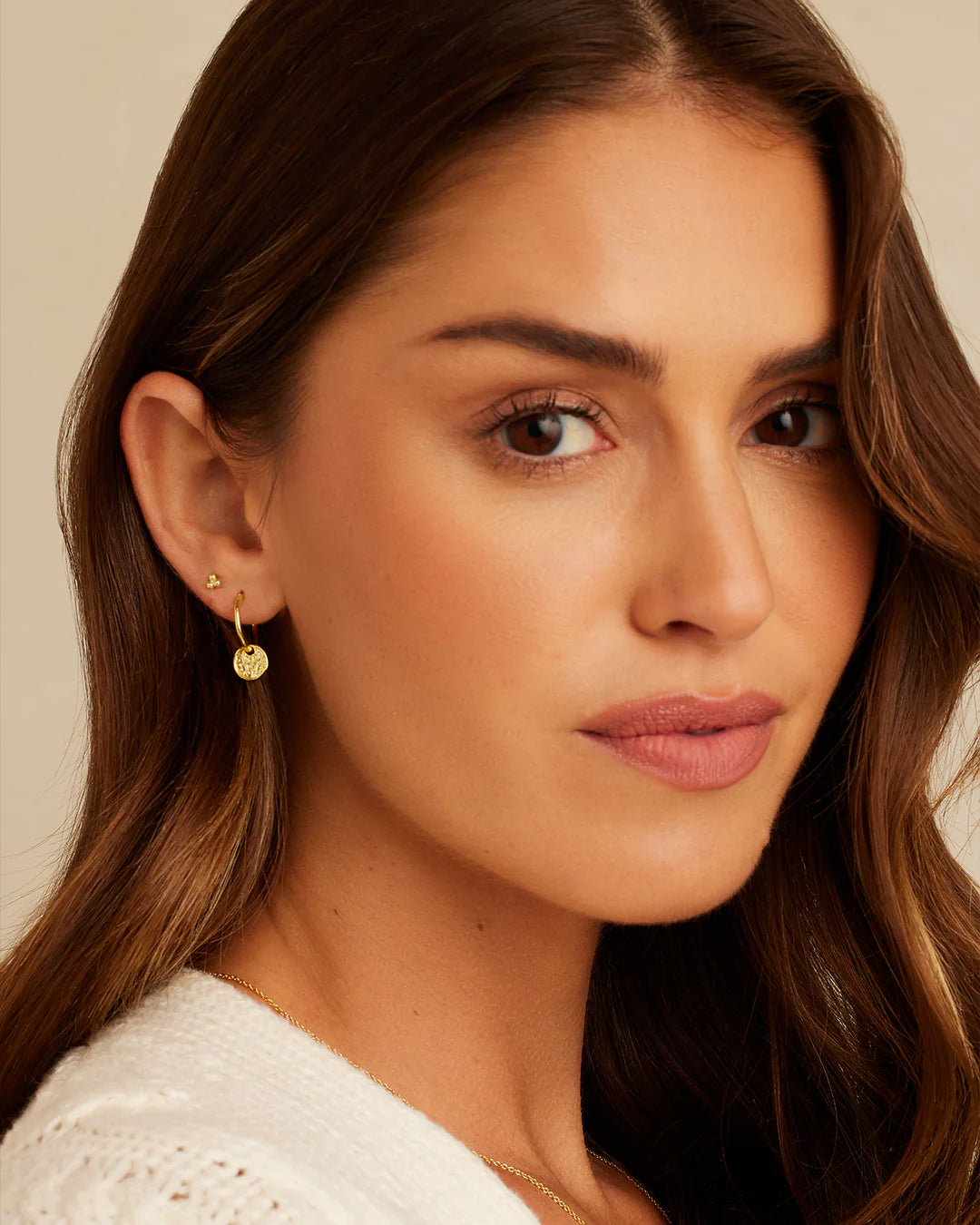 ANA COIN HUGGIE EARRINGS
