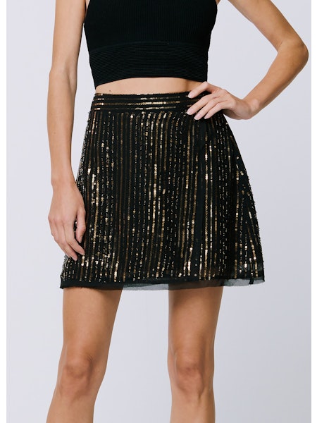 RORY BEADED SEQUIN MINI SKIRT