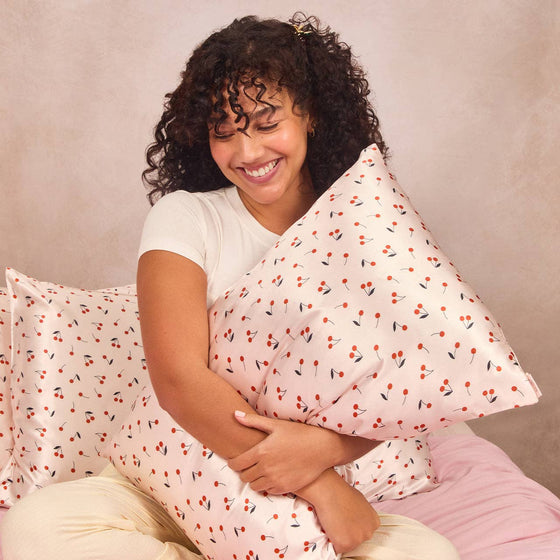 SATIN PILLOWCASE STANDARD - Cherry Print