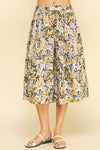 FLORAL PRINT A-LINE SKIRT