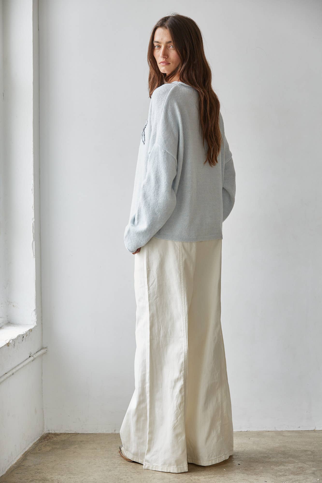 Roll Neck Fish Design Sweater