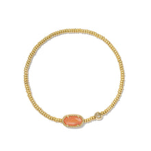  GRAYSON GOLD STRETCH BRACELET in orange banded agate