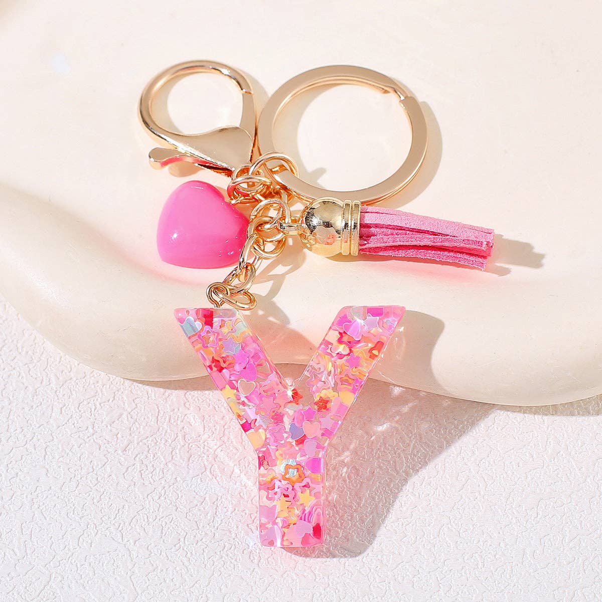 PINK RESIN INITIAL CHARM