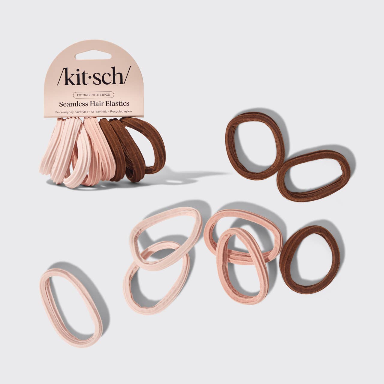 RECYCLED SEAMLESS HAIR ELASTICS 8PC SET