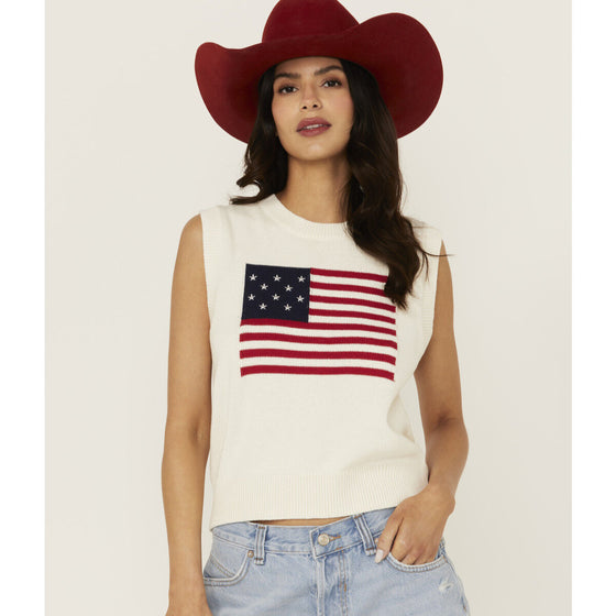 AMERICAN DREAM FLAG SHORT SLEEVE SWEATER