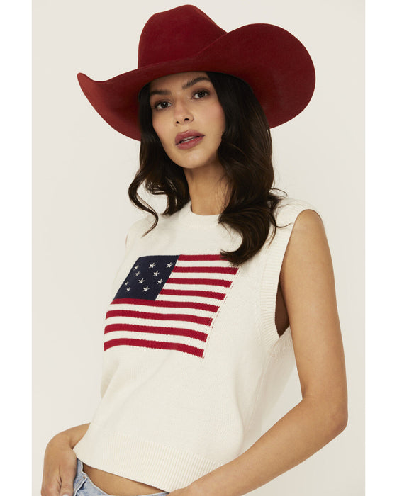 AMERICAN DREAM FLAG SHORT SLEEVE SWEATER