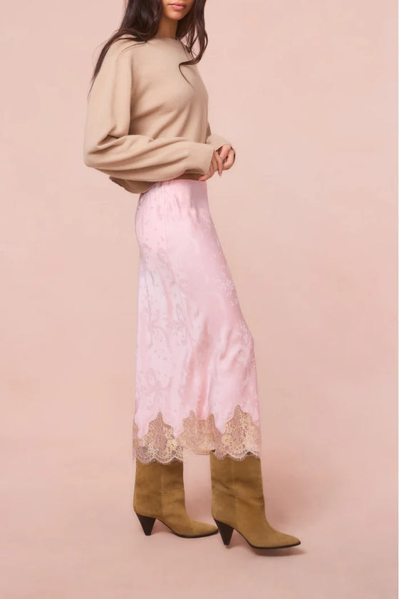 MALINA SILK BLEND JACQUARD MAXI SKIRT