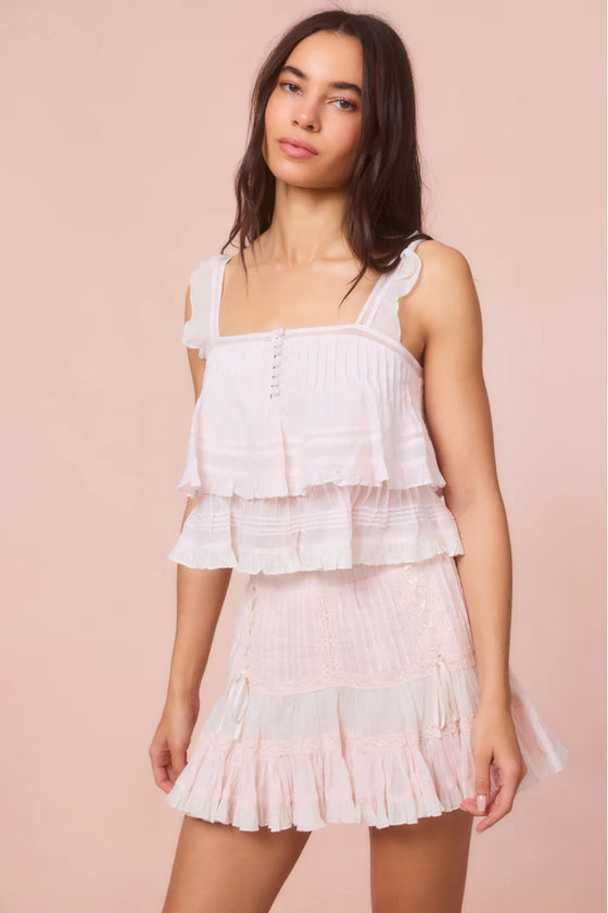 NOVALEE COTTON PEPLUM RUFFLE TOP