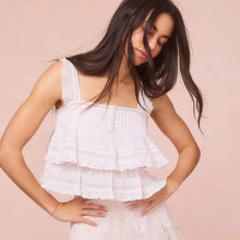  NOVALEE COTTON PEPLUM RUFFLE TOP