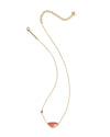 MARGOT SHORT PENDANT VINTAGE GOLD NECKLACE in pink coral