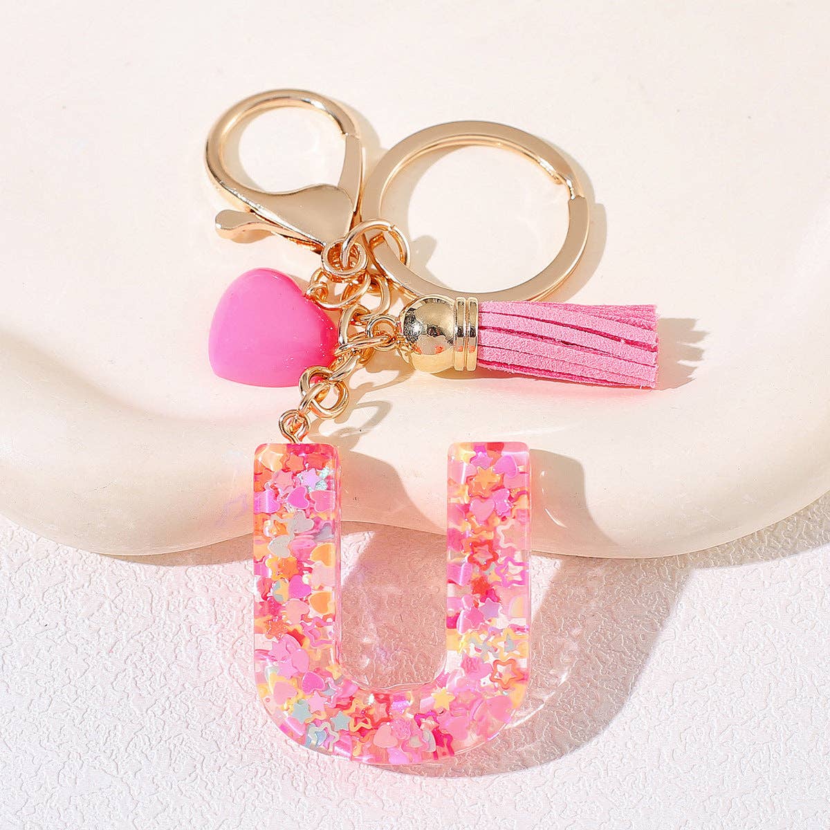 PINK RESIN INITIAL CHARM
