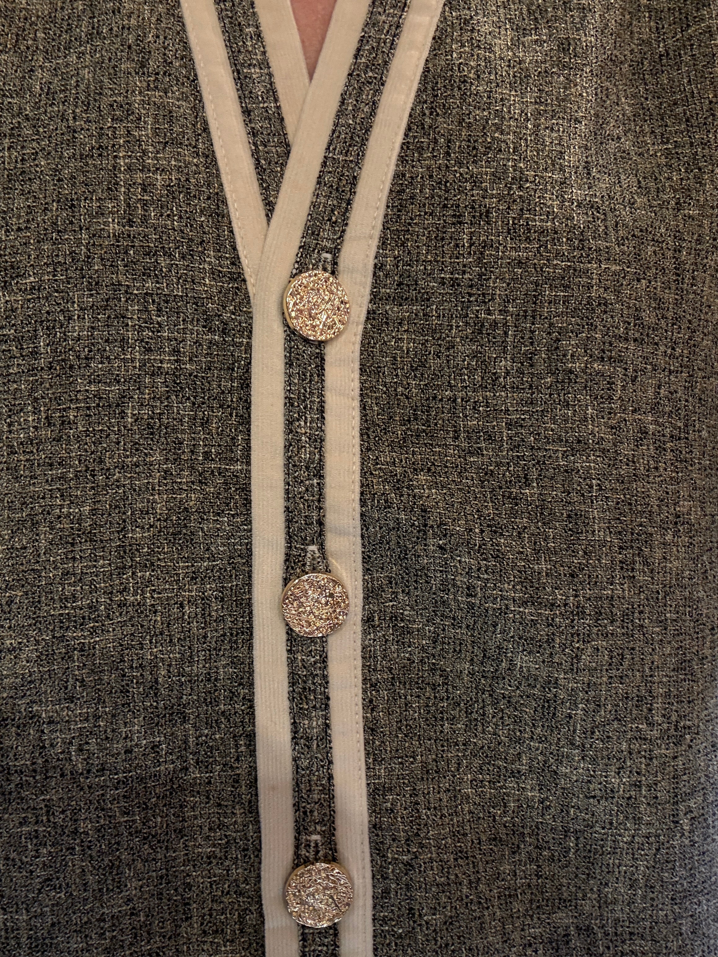 TEXTURED BUTTON UP DRESS