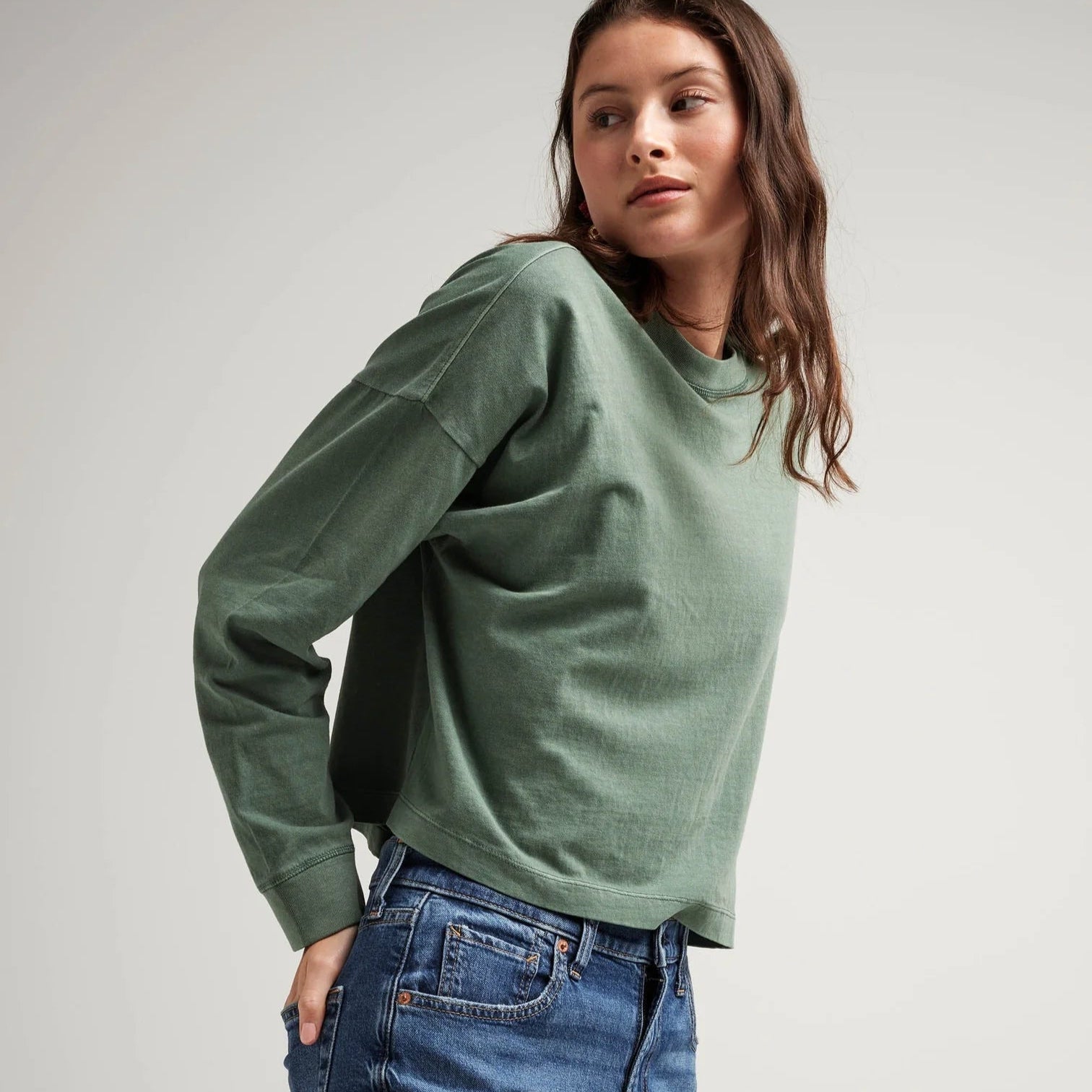 RELAXED CROP LONG SLEEVE TEE