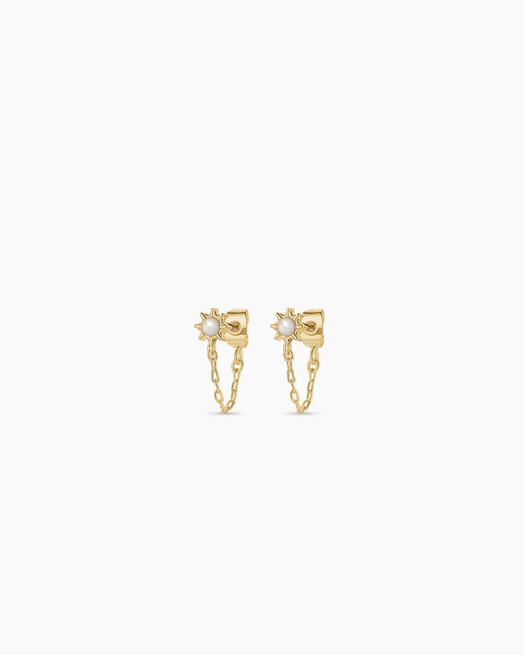 SUN CHAIN HUGGIE EARRINGS