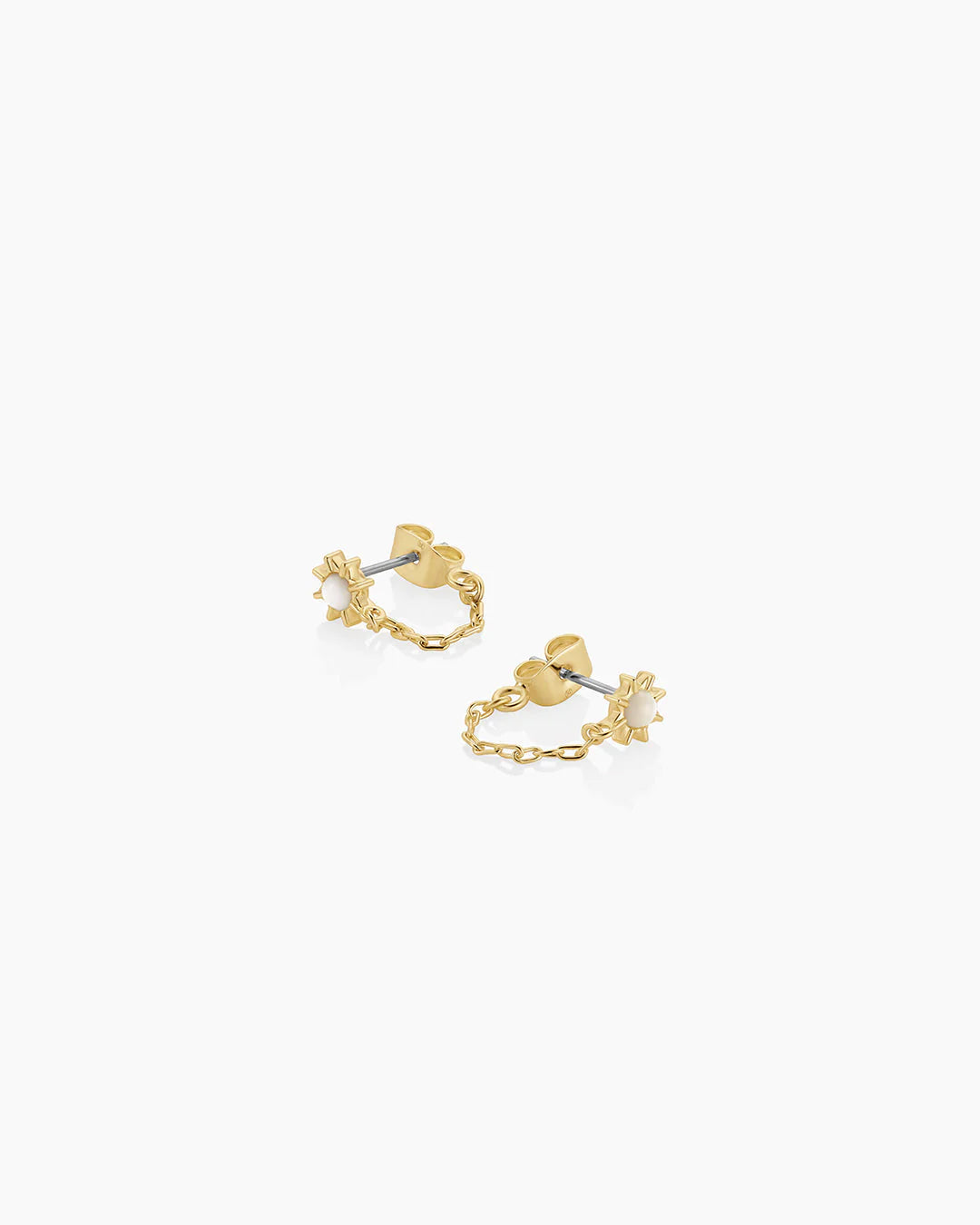 SUN CHAIN HUGGIE EARRINGS