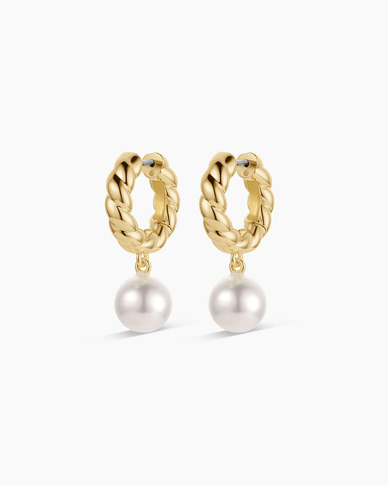 PEARL CREW HOOP EARRINGS