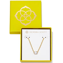  BOXED CAILIN PENDANT GOLD NECKLACE in white cz