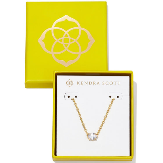 BOXED CAILIN PENDANT GOLD NECKLACE in white cz