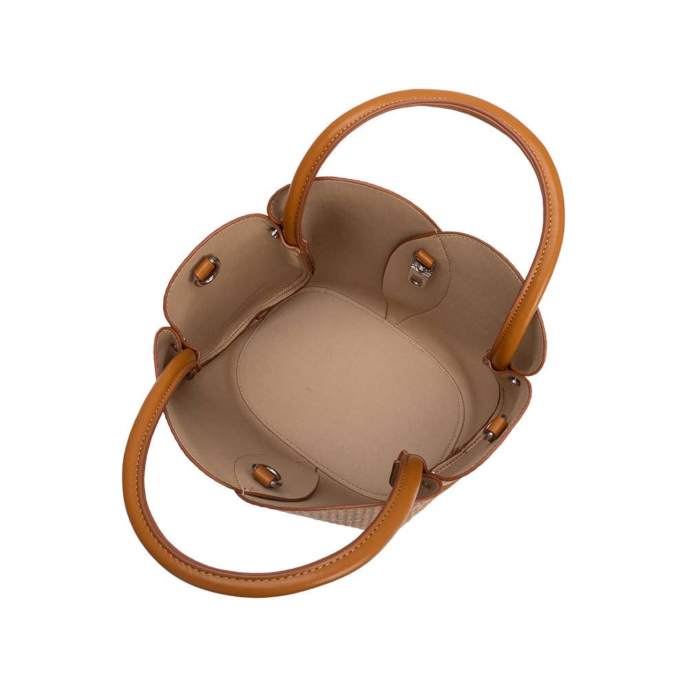 Melie Bianco - Tulip Tan Raffia Recycled Vegan Bag