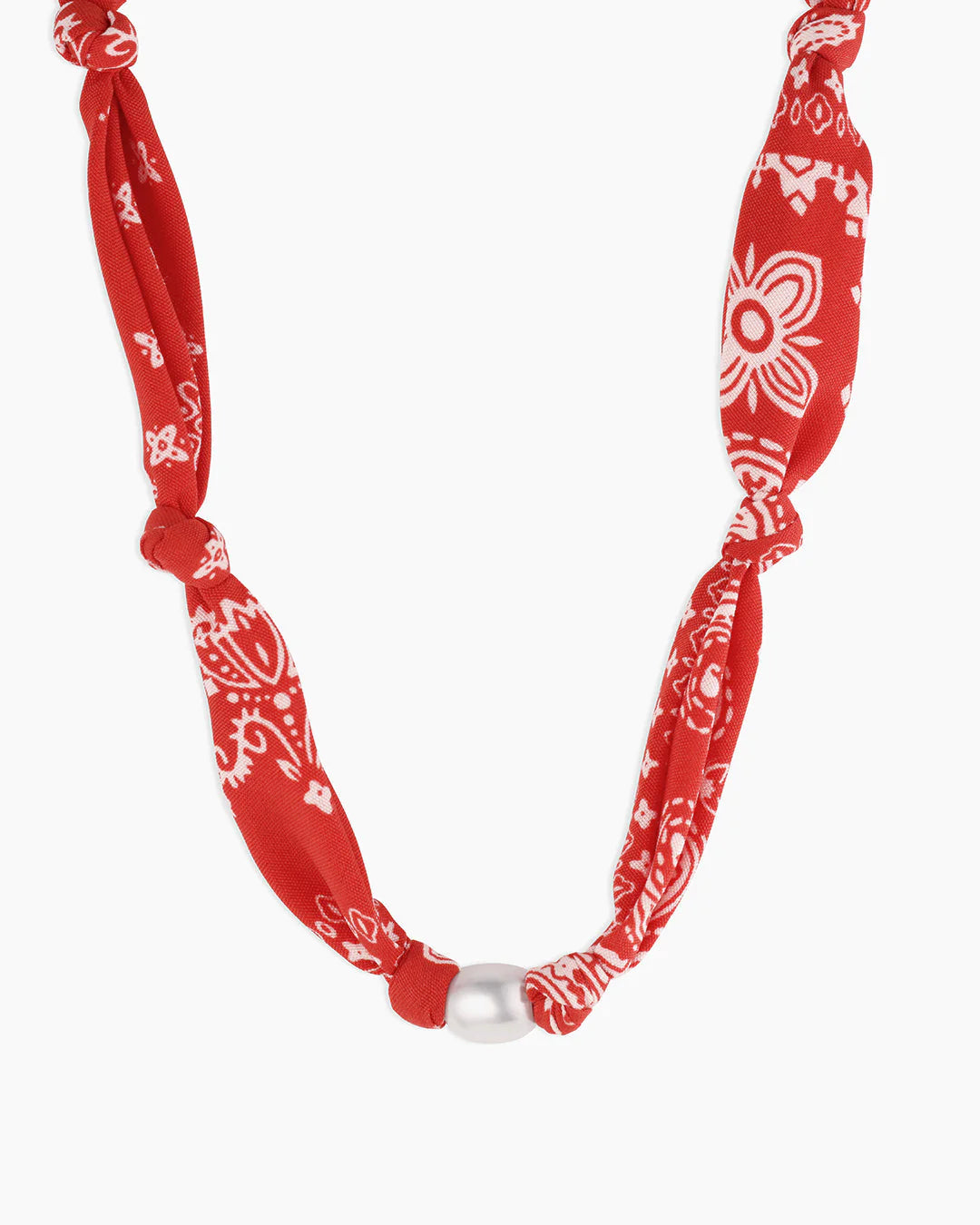 PAISLEY BANDANA PEARL NECKLACE