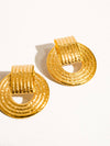 CANDELA 18K GOLD NON-TARNISH STRIPE HOOP EARRINGS