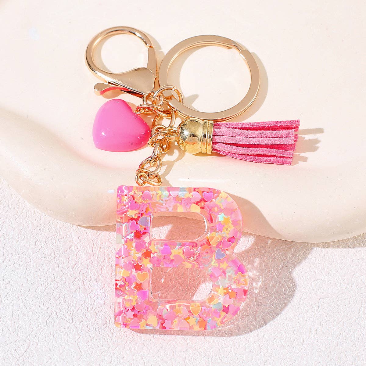 PINK RESIN INITIAL CHARM