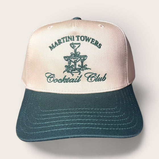 MARTINI TOWERS COCKTAIL CLUB CLASSIC TRUCKER CAP | White/Green