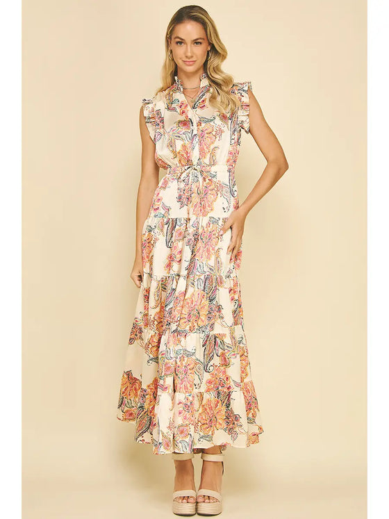 FLORAL TIERED MAXI DRESS