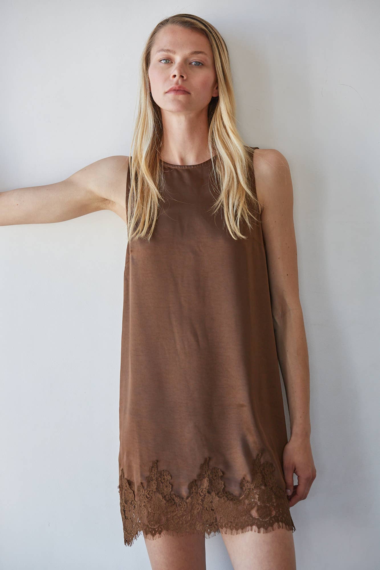 Satin Sleeveless Mini Dress