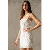 WHITE FLORAL PARTY DRESS