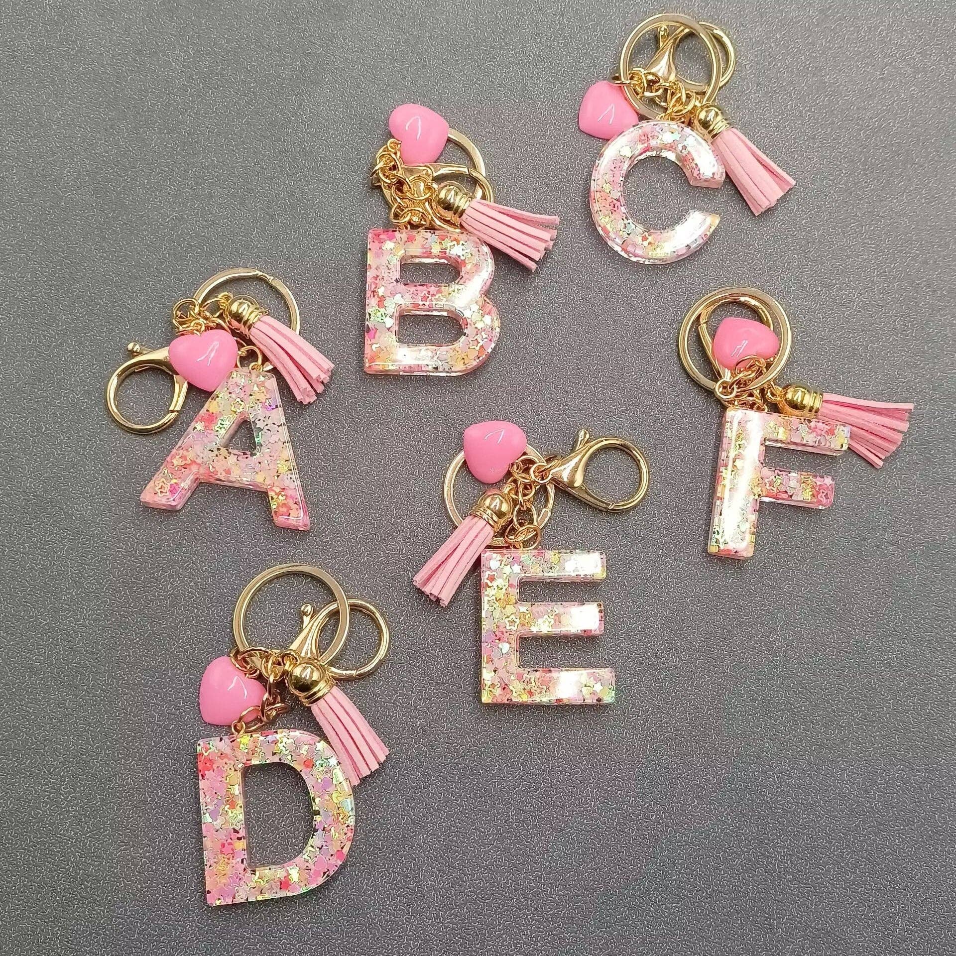 PINK RESIN INITIAL CHARM