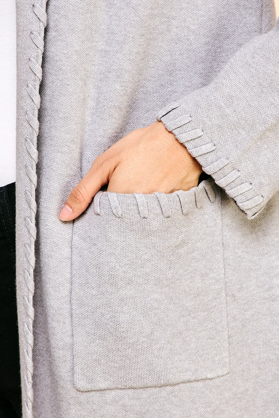 EDGE DETAIL OPEN KNIT CARDIGAN