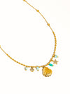 SUMNER 18K NON-TARNISH SHELL AND STAR NECKLACE