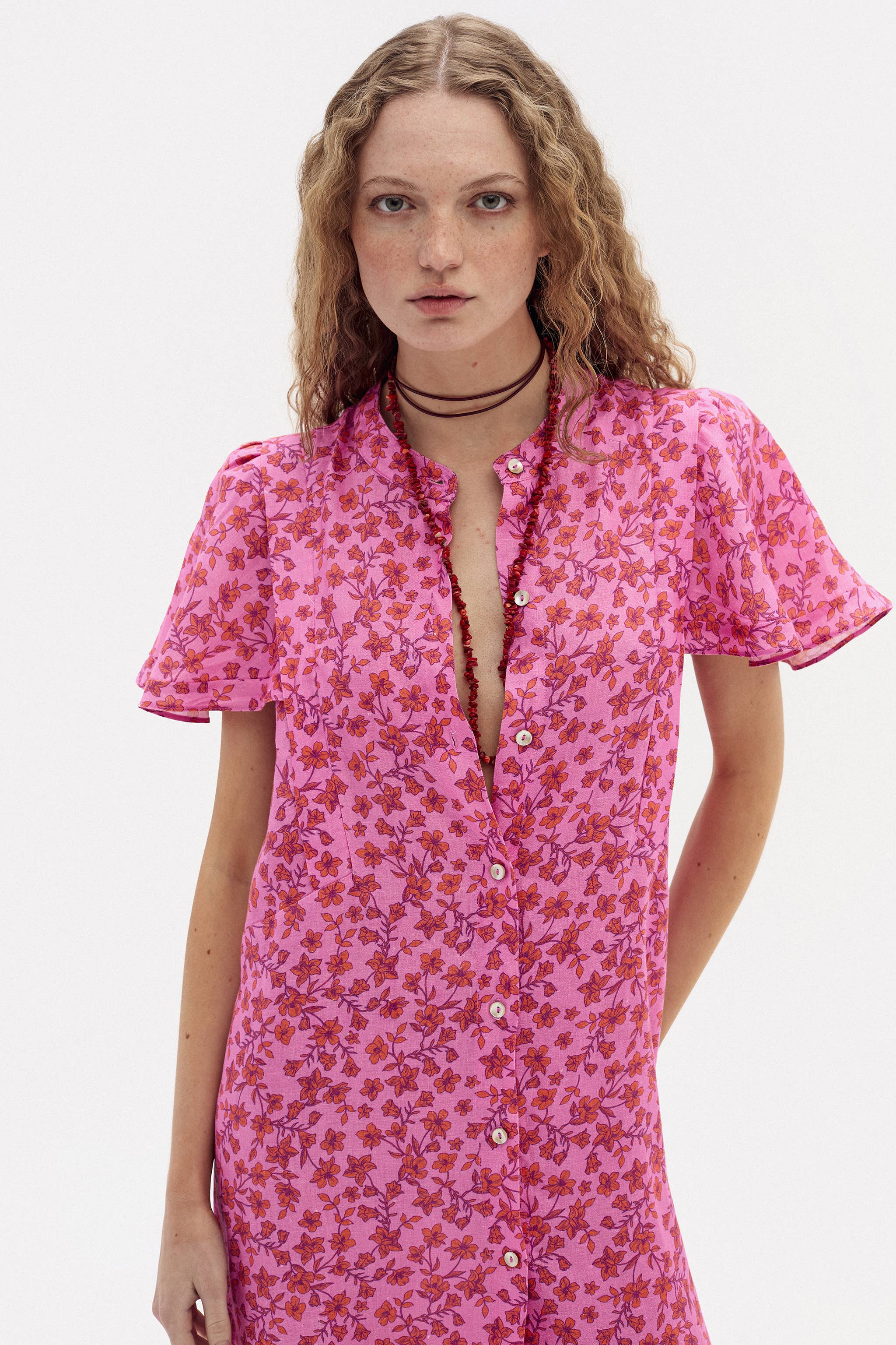 PINK WILLOW LINEN DRESS