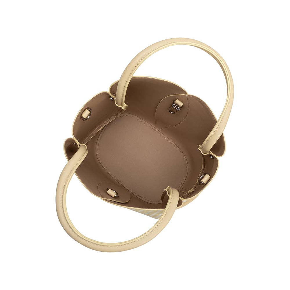 Tulip Yellow Gingham Recycled Vegan Leather Bag