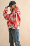 STRIPED LONG SLEEVE PULLOVER