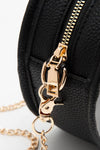 LEOPARD TRIM CLEAR ROUND CROSSBODY BAG