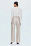 TATE HI RISE BOWED WIDE LEG JEANS in champagne luster