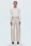 TATE HI RISE BOWED WIDE LEG JEANS in champagne luster