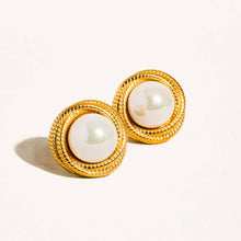  FOIRE 18K GOLD NON-TARNISH PEARL STUDS EARRINGS