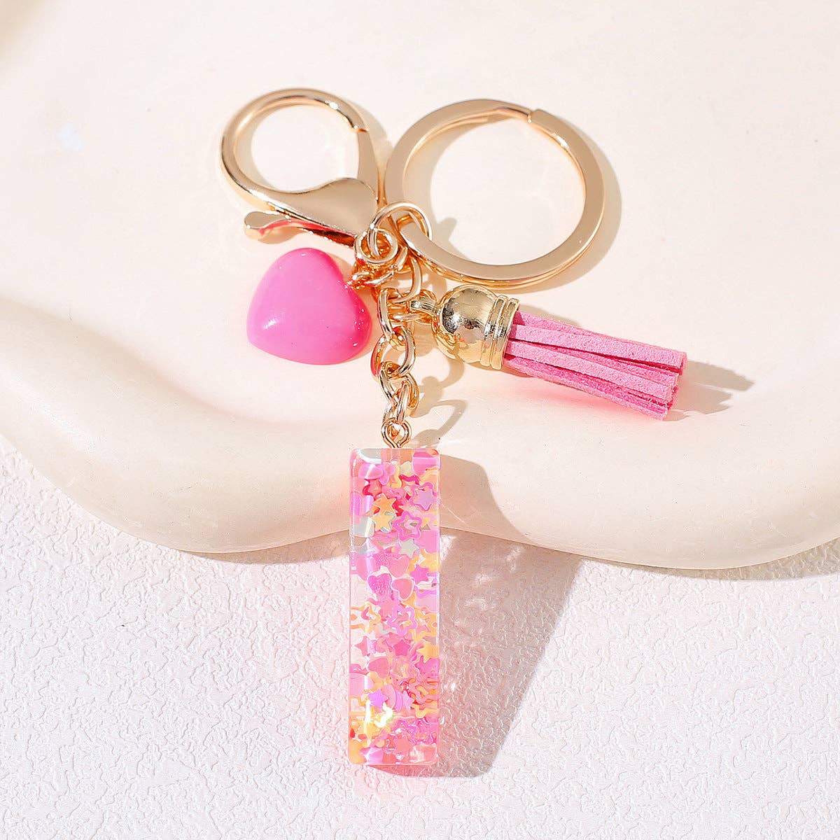 PINK RESIN INITIAL CHARM