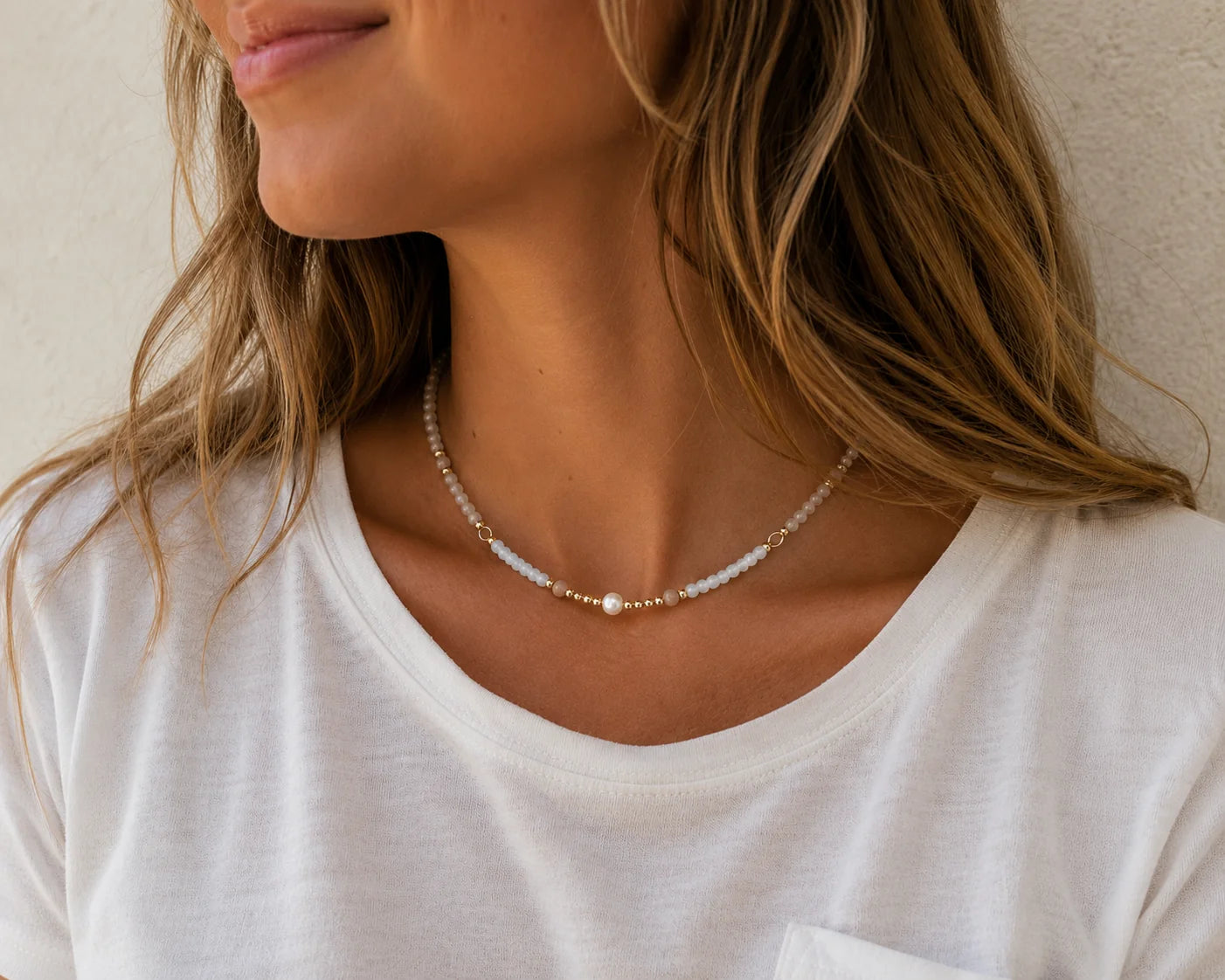 White Sands Beaded Necklace