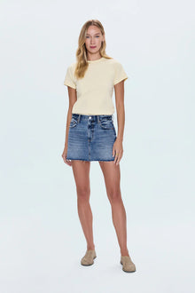  DAISY LOW SLUNG DENIM SKIRT in spectacle wash