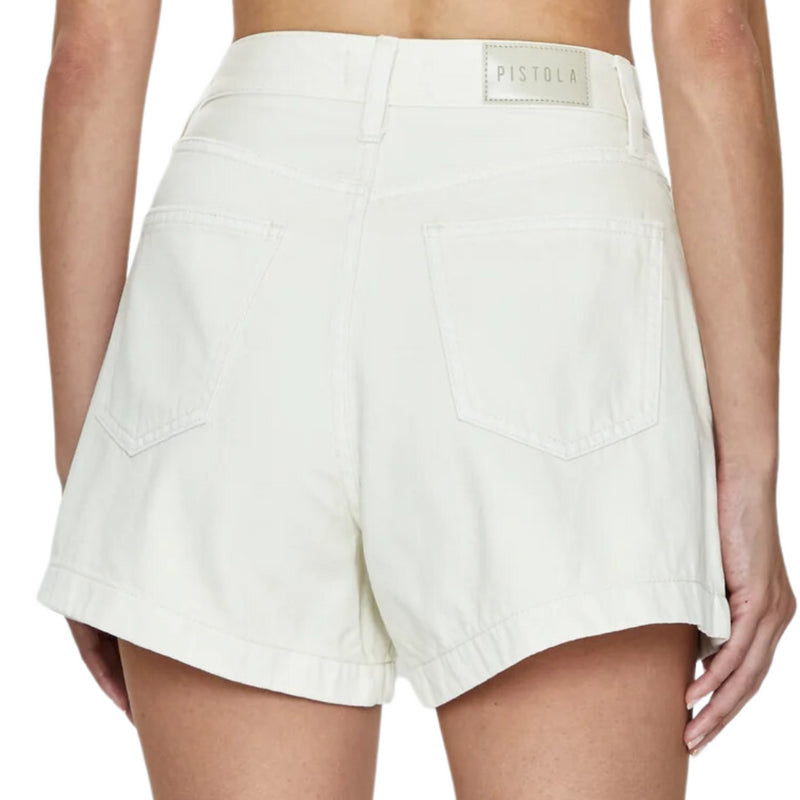 SAIGE HIGH RISE A-LINE SHORTS in polished white