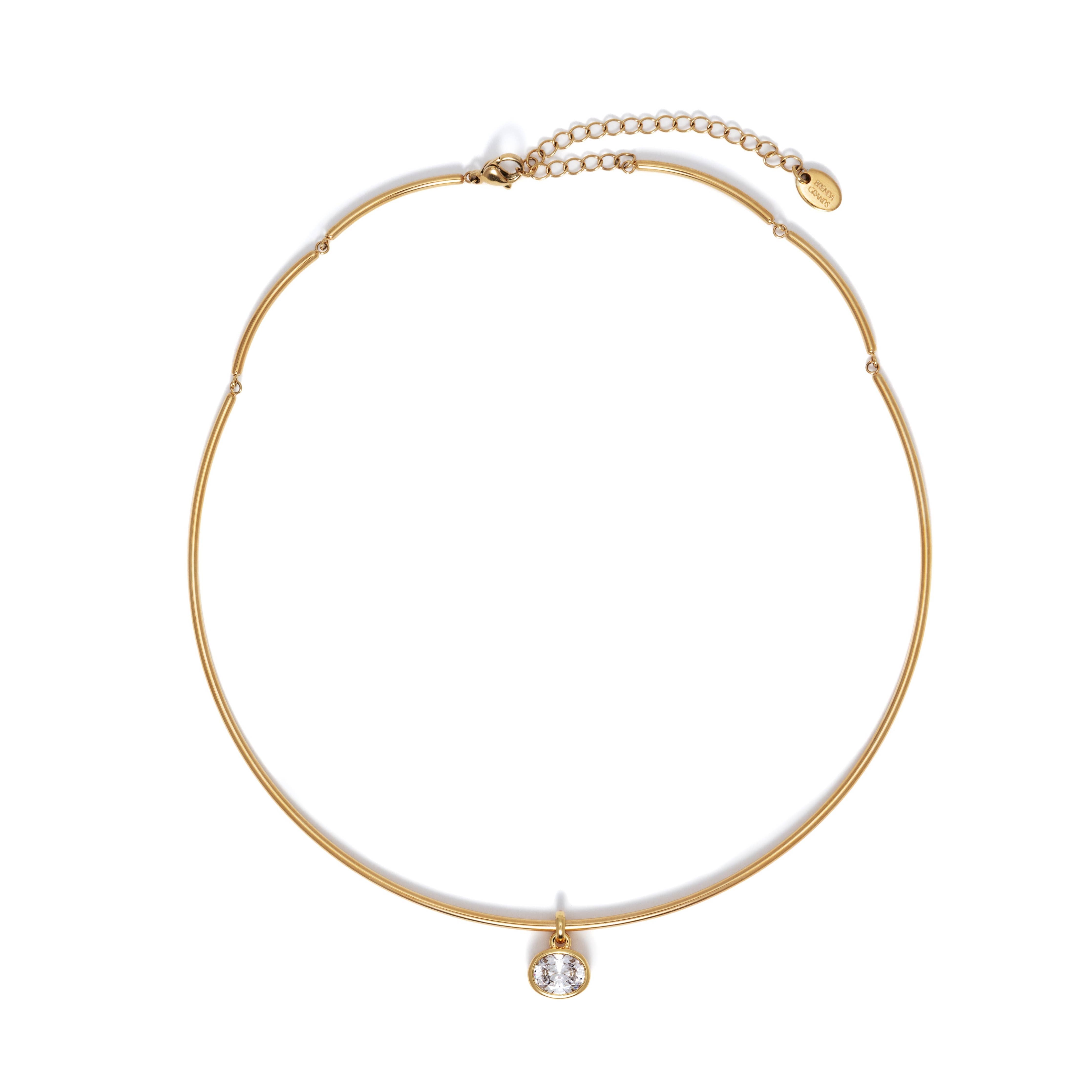 OVAL CRYSTAL COLLAR NECKLACE