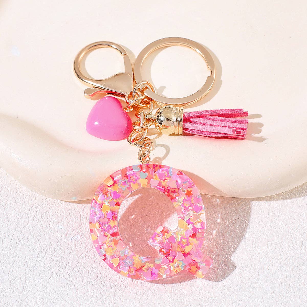 PINK RESIN INITIAL CHARM