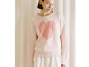 FUZZY HEART PULLOVER SWEATER