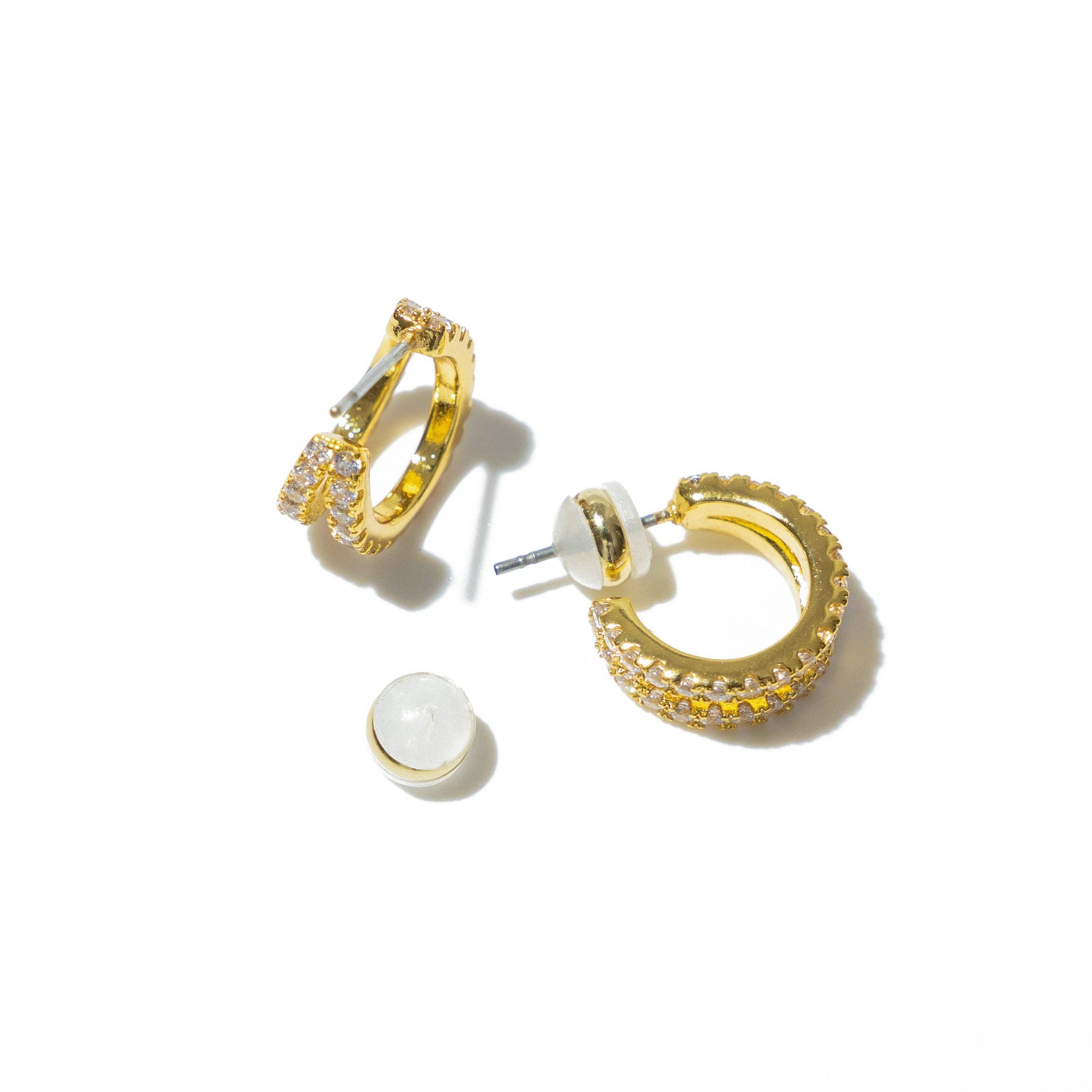 PAVE SHINE DOUBLE HOOPS