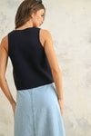 METAL BUTTON DETAIL KNIT VEST