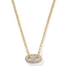  BAILEY PAVE SHORT PENDANT NECKLACE in gold white crystal